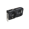 Close-up of ASUS Dual Radeon RX 7600 V2 OC Edition featuring dual-fan design for efficient airflow
