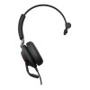 Jabra Evolve2 40 Mono Wired On-Ear Headset with Boom Microphone Black