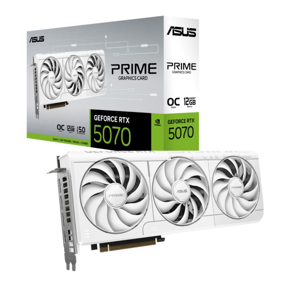 ASUS prime GeForce RTX 5070 12GB 美品 保証書 ASUS Geforce RTX 5070 Prime 12GB OC GDDR7 Graphics Card - White