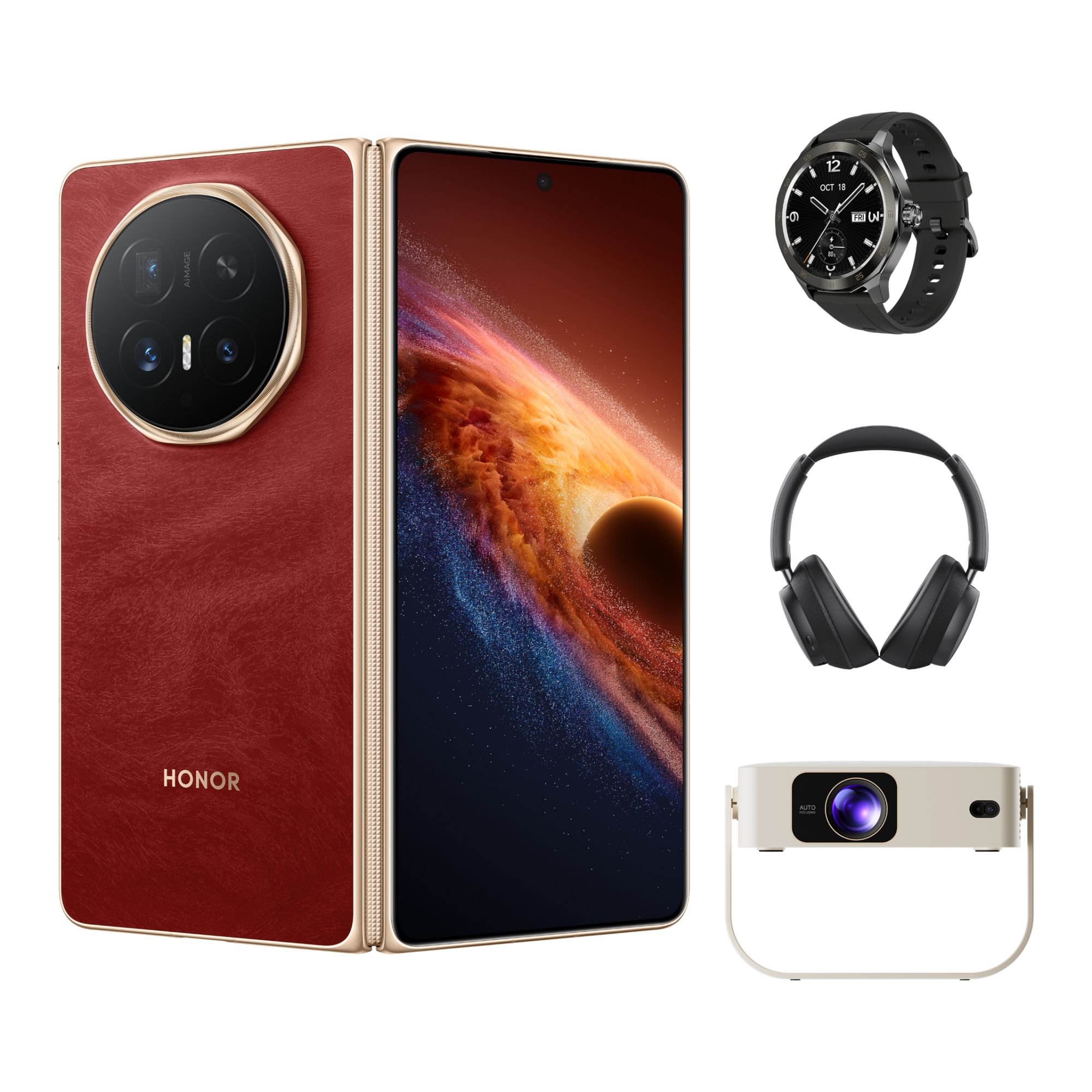 HONOR Magic V6 6.52" OLED Snapdragon 8 Elite 16GB RAM 512GB Storage 5G Dual-SIM MagicOS Smartphone - Red