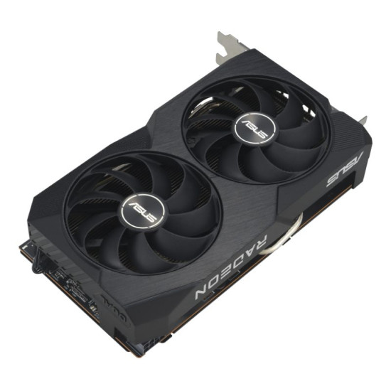 ASUS Dual Radeon RX 7600 V2 8GB graphics card designed for gaming and creative applications
