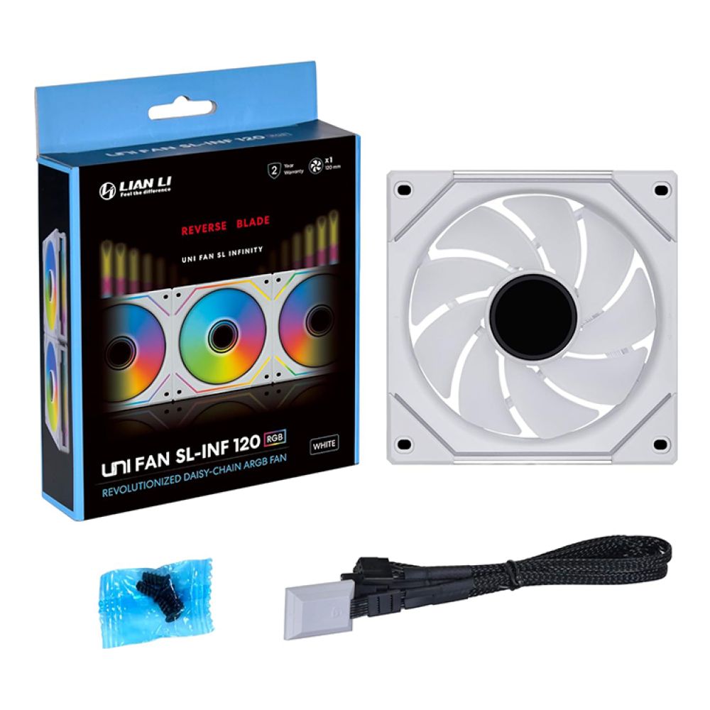 Lian Li UNI SL120 INF Reverse Blade Addressable RGB White