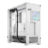 Detailed view of the Fractal Design Pop XL Air RGB White EATX case highlighting tempered glass and RGB integration.
