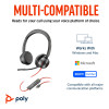 Poly Blackwire 8225 Stereo Microsoft Teams Certified USB-C USB-A Wired Headset