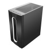 CiT Sauron Tempered Glass Mid-Tower ATX Gaming PC Case with Front LED Strip & 1 x Three-Sided Infinity ARGB Fan - Black