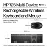 HP 725 Multi-Device Full-size Wireless Keyboard and Mouse Set - Black