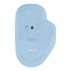 Microsoft 222-000-ERGO-BLUE Mouse in pastel blue colour - upside down showing power button, led light and bluetooth button