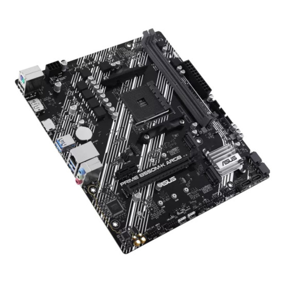ASUS PRIME B550M-K ARGB AM4 motherboard with stable power delivery for AMD Ryzen processors

