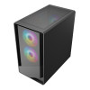 CiT Level 5 Tempered Glass Micro-ATX Mesh Gaming PC Case with 3 x ARGB Fans - Black