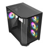 CiT DS360 Tempered Glass Mid-Tower ATX Gaming PC Case with 4 x CiT Pro Storm Fans - Black