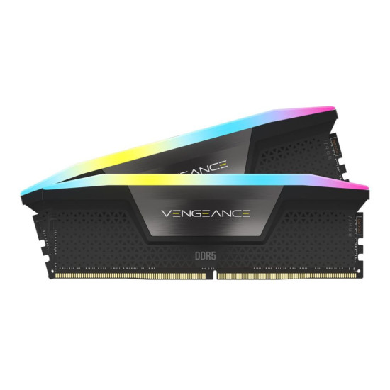 Corsair Vengeance RGB DDR5 32GB kit (2 x 16GB) with black heat spreaders.
