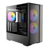 Antec Flux Rear Wood Tempered Glass Mid Tower Gaming PC Case - Black