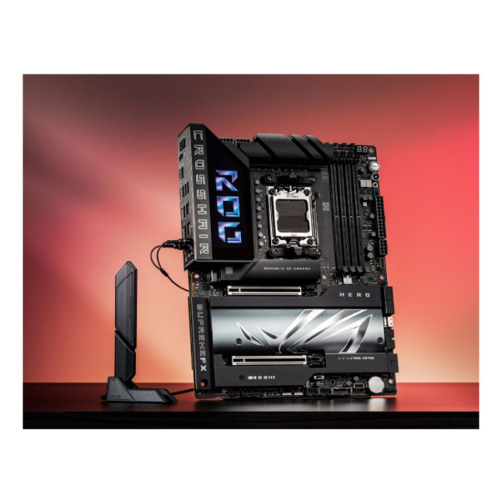 ASUS ROG Crosshair X870E HERO AM5 motherboard with advanced features