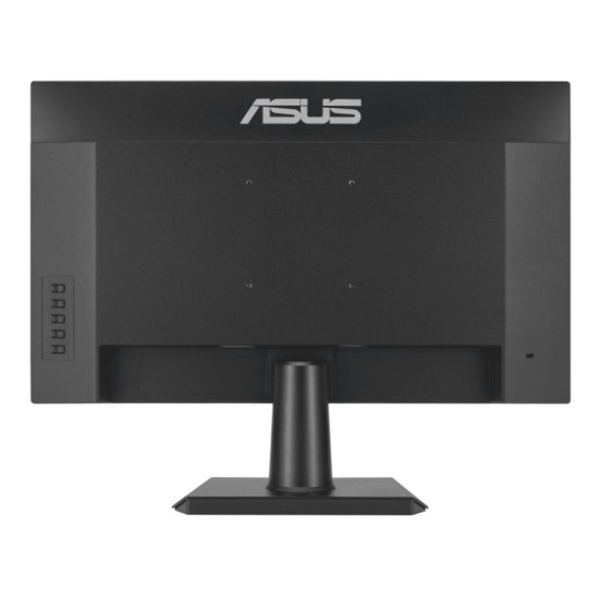 Black Back body of the ASUS Eye Care VA24EH gaming Monitor with its sturdy stand and and stable base