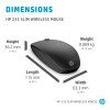 HP 235 Slim Ambidextrous Wireless Optical 1600 DPI Mouse - Black