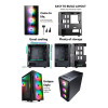 CiT Flash RGB Tempered Glass Micro ATX Gaming PC Case - Black