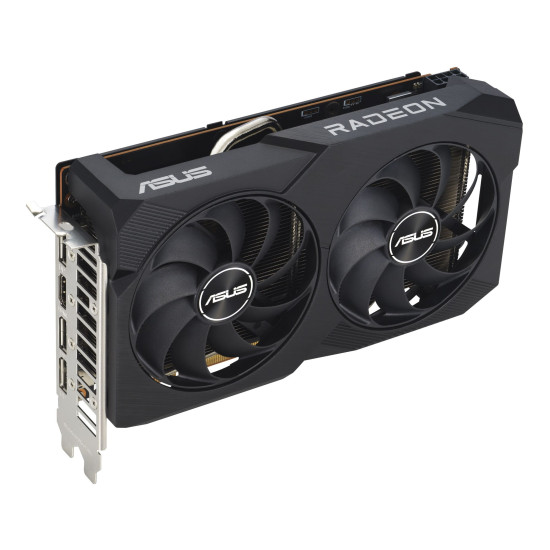 ASUS Dual Radeon RX 7600 V2 8GB GDDR6 graphics card built for immersive gaming and high-definition visuals
