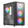 Vida Lucid Micro-ATX Tower Tempered Glass Gaming PC Case - Black
