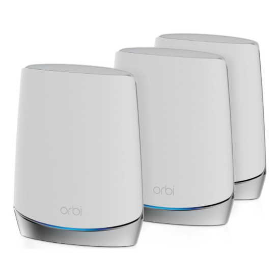 3 devices of Netgear RBK753 Orbi AX4200 Tri-Band WiFi 6 Mesh System - 3 Pack RBK753-100EUS