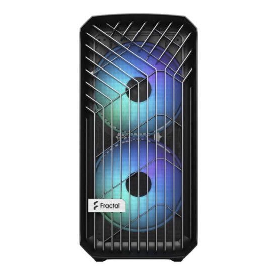 Fractal Design Torrent Compact RGB Black EATX Mid Tower case with vibrant RGB lighting and light tint tempered glass.
