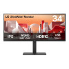 LG 34BA75QE-B 34" Ultra Wide WQHD IPS Curved Height Adjustable Built-in Speakers USB-C Monitor Black
