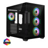CiT Vision ARGB Tempered Glass Mid Tower ATX Gaming PC Case - Black