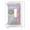 1st Player UV6 Tempered Glass Micro ATX Gaming Case - White with 3 RGB Fans