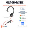 Poly Blackwire 3315 Monaural Microsoft Teams Certified USB-C USB-A 3.5mm Wired Headset