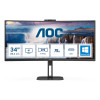 AOC V5 CU34V5CW/BK 34" Wide Quad HD VA LED 1ms Height Adjustable built in Speaker Curved Monitor