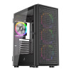 1st Player Go6-BK-4FS1 Tempered Glass Mid Tower Gaming Case - Black with RGB Fans