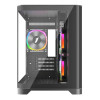 1st Player UV6 Tempered Glass Micro ATX Gaming Case - Black with 3 RGB Fans