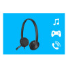 Logitech H340 Wired On-Ear Noise Cancelling Headset - Black