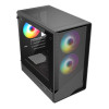 CiT Level 5 Tempered Glass Micro-ATX Mesh Gaming PC Case with 3 x ARGB Fans - Black