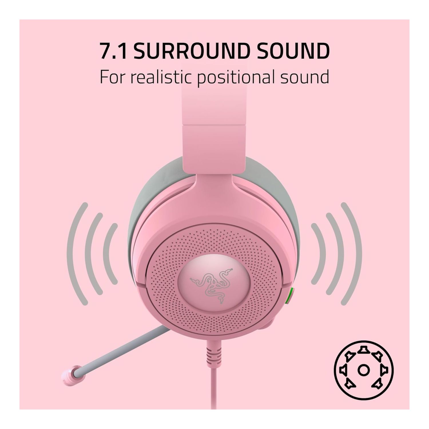 Razer Kraken Kitty V3 X Gaming Headset- Quartz Pink