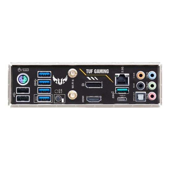 ASUS TUF Gaming B550M-PLUS WIFI II motherboard with military-standard components for durability
