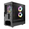CiT Level 5 Tempered Glass Micro-ATX Mesh Gaming PC Case with 3 x ARGB Fans - Black