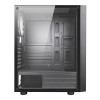 CiT Sauron Tempered Glass Mid-Tower ATX Gaming PC Case with Front LED Strip & 1 x Three-Sided Infinity ARGB Fan - Black