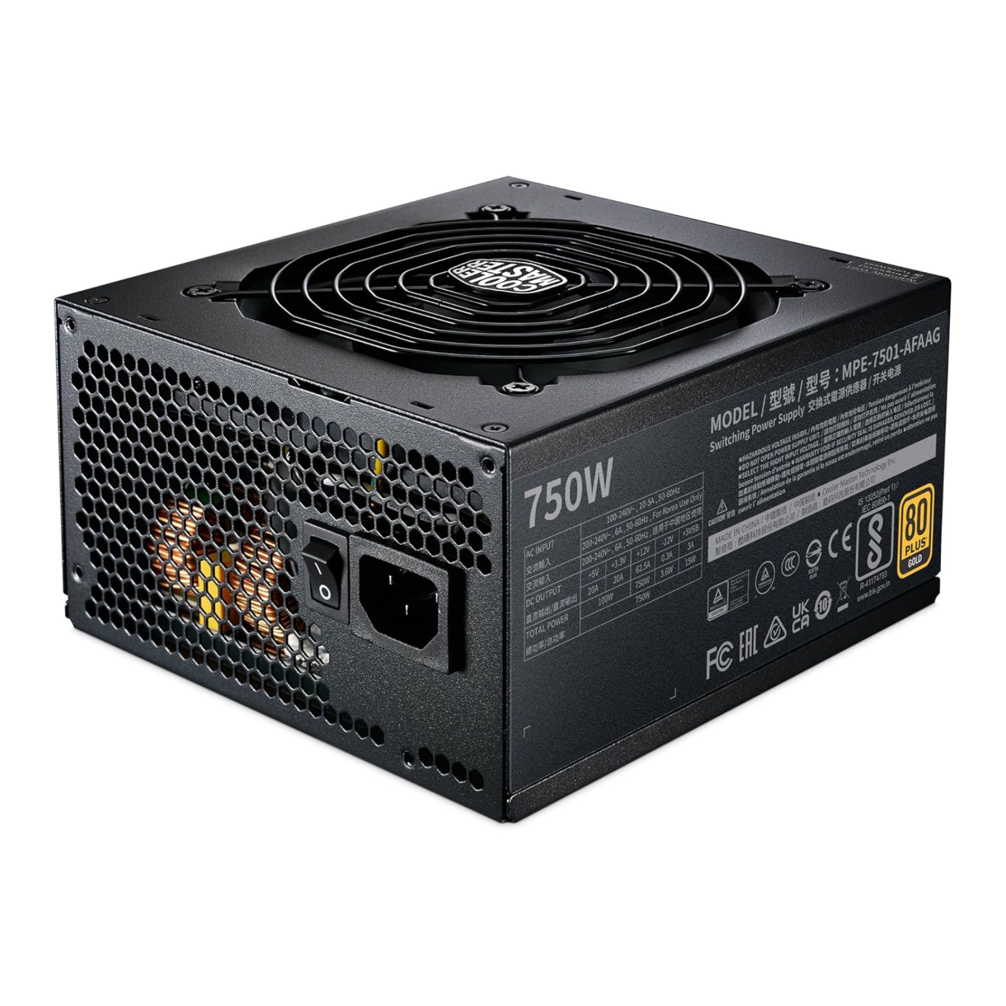 PC電源 クーラーマスター MPE-7501-AFAG 750W 中古品 Cooler Master MWE Gold 750 V2 PSU 750W