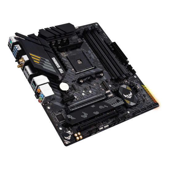 ASUS TUF Gaming B550M-PLUS WIFI II motherboard with AMD B550 chipset for high-performance gaming
