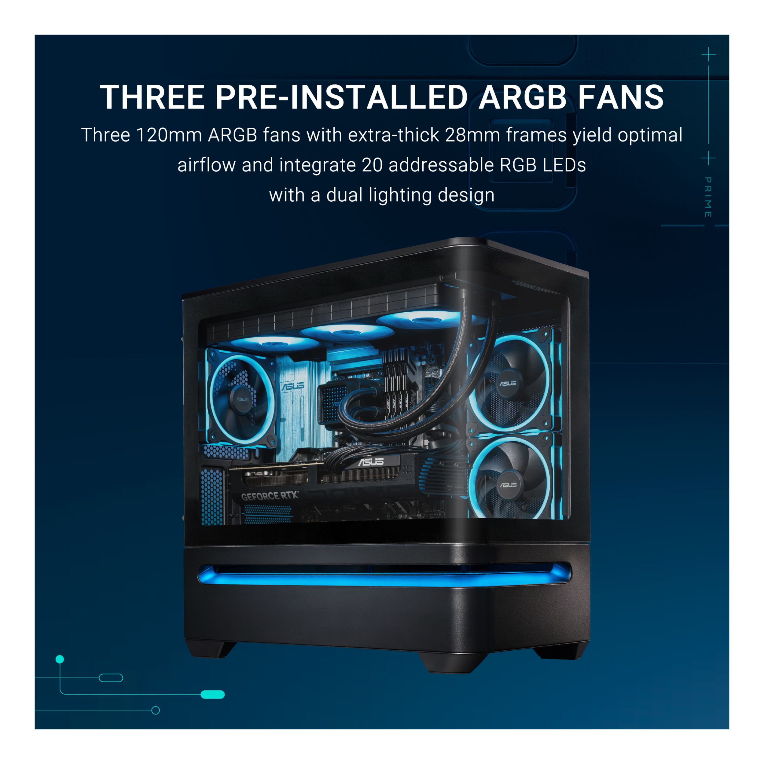 Refurbished - ASUS Prime AP202 ARGB Tempered Glass Micro ATX