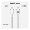 Hyper HyperJuice 240W Silicon USB-C to USB-C Cable 6 Feet - White