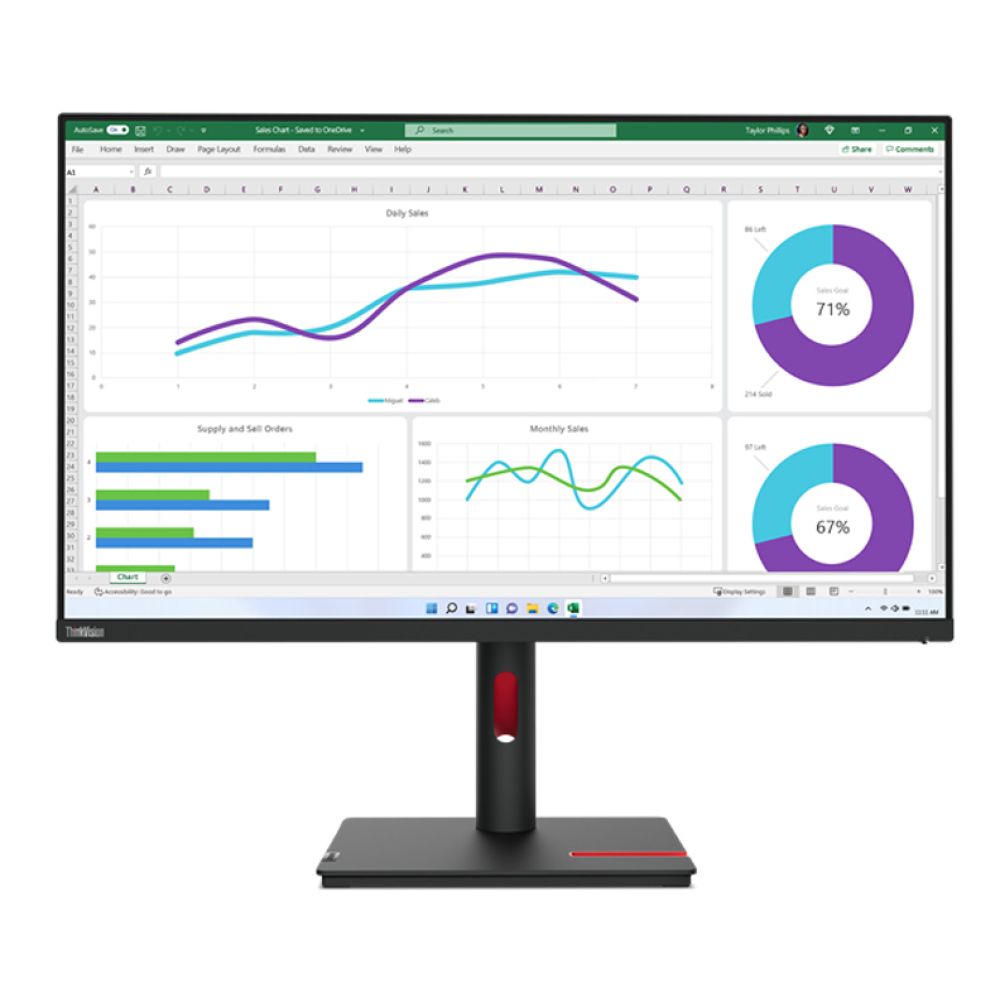 Lenovo ThinkVision T32h-30 31.5" IPS Quad HD Monitor with height adjustable stand
