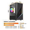 Vida Genesis Micro-ATX ARGB Tempered Glass Gaming PC Case - Black