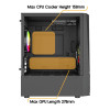Vida Genesis Micro-ATX ARGB Tempered Glass Gaming PC Case - Black