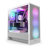 NZXT H5 Flow RGB Tempered Glass Mid Tower Gaming PC Case - White