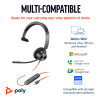Poly Blackwire 3310 Monaural Microsoft Teams Certified USB-C USB-A Wired Headset