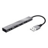 Trust Halyx Aluminium 4-Port Mini USB Hub - Grey