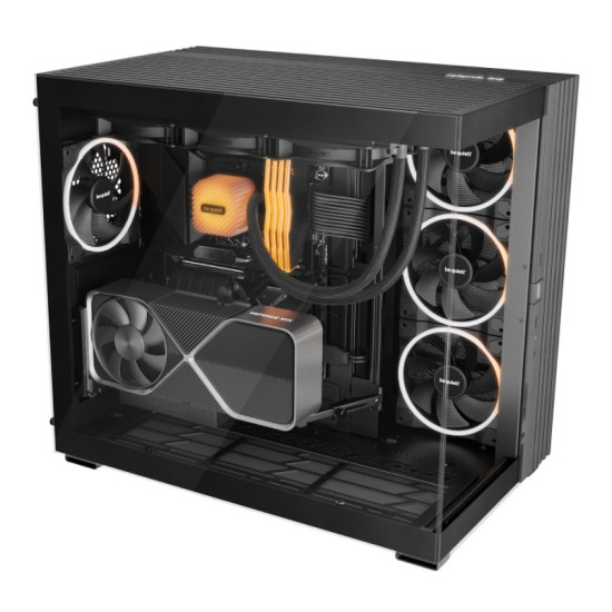 Be Quiet Light Base 900 DX Black E-ATX Full Tower with tempered glass side panel showcasing internal components