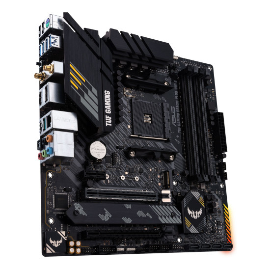 ASUS TUF Gaming B550M-PLUS WIFI II motherboard with advanced power delivery and cooling features
