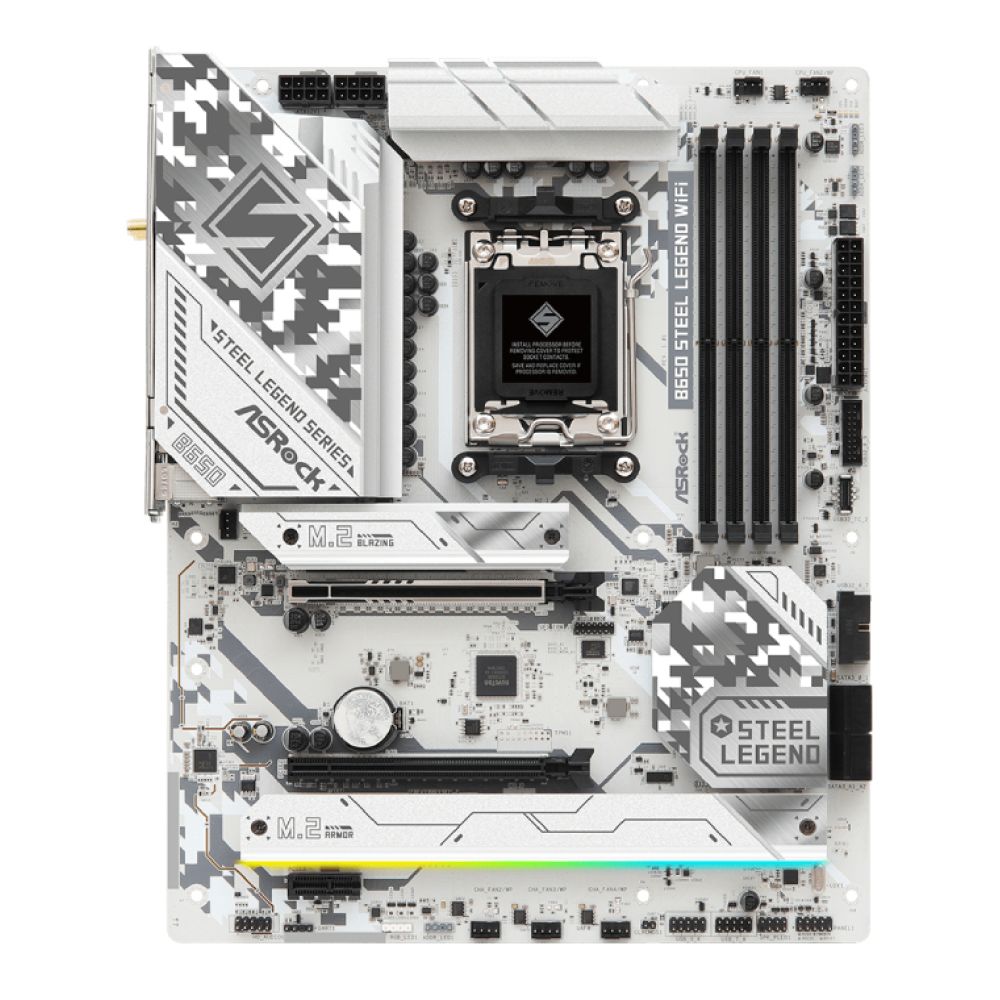 a*1様 ASRock B650 Steel legend wifi Asrock B650 Steel Legend WiFi ATX AM5 Motherboard - White